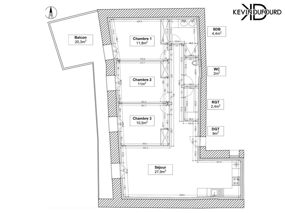 Appartement A RENOVER 80 m² + balcon à AUBENAS - Photo 5