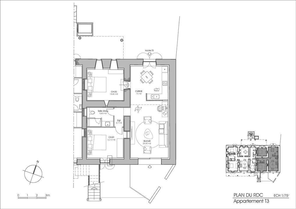 APPART T3 75 m2 REZ DE JARDIN - Photo 3