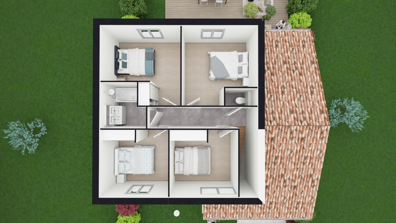 Maison neuve ossature bois - 92m² habitables + garage - GRANS 13450