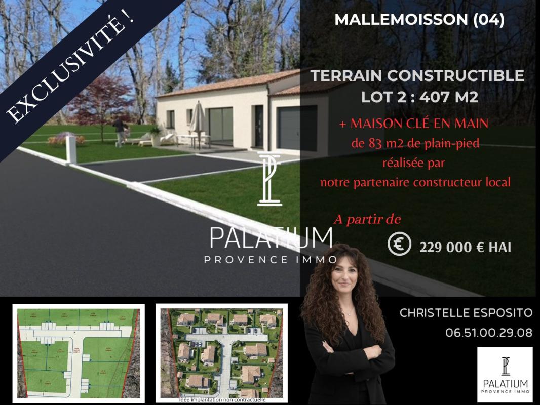 Exclusivité ! Beau potentiel ! Terrain constructible de 407 m2 avec projet de maison clé en main