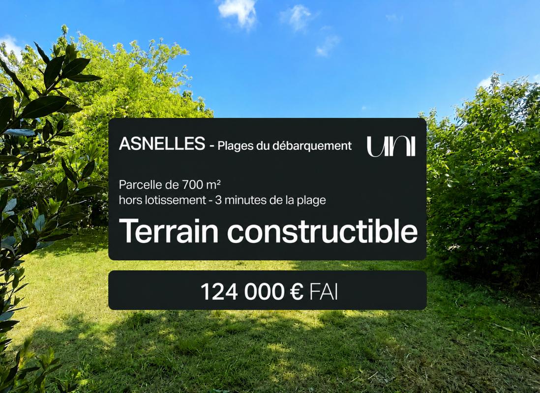 Terrain constructible de 700 m2 - 3 min de la plage