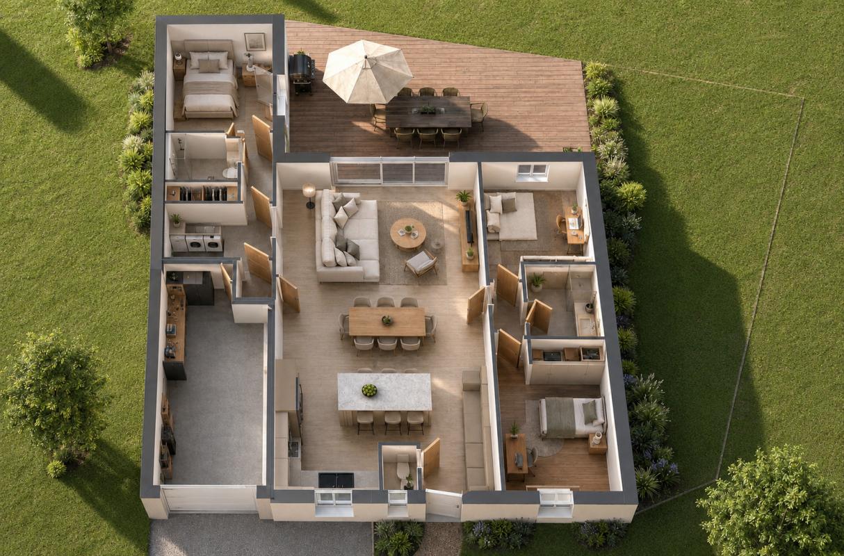 Projet de construction neuve 103 m² sur terrain 419 m² à Villedoux