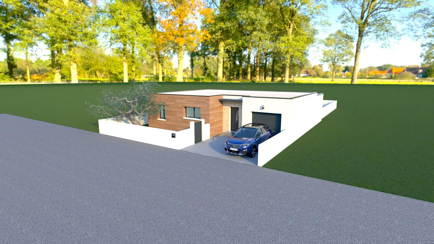 TERRAIN + MAISON TOIT PLAT À VILLEDOUX