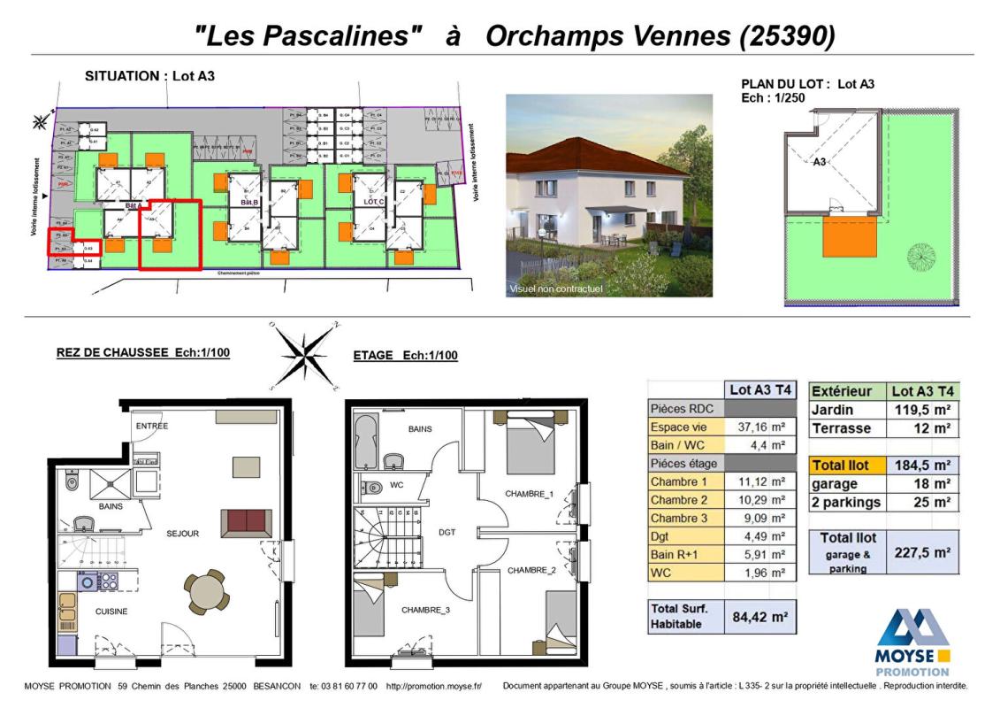 Appartement à vendre, 5 pièces, 84 m², Orchamps Vennes