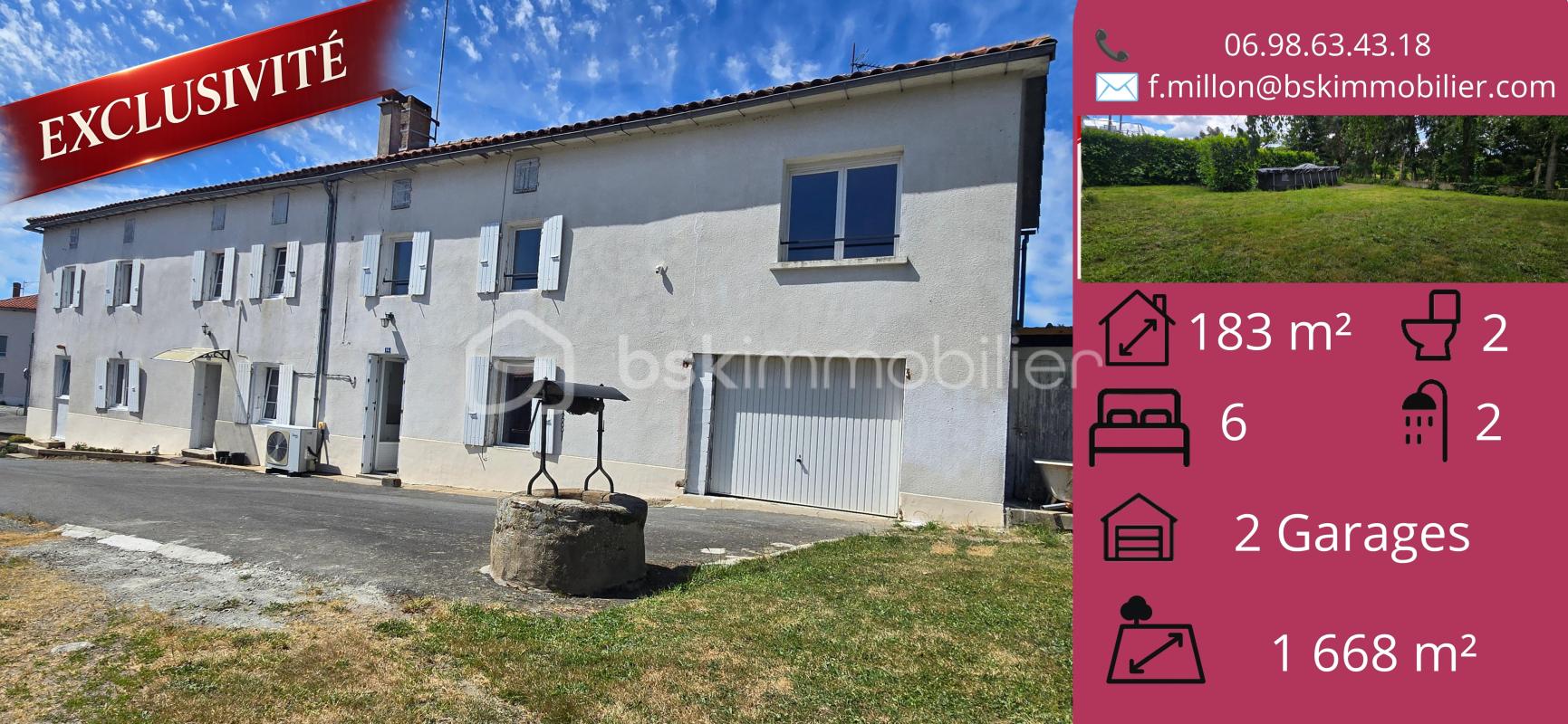 EXCLUSIVITÉ – ENSEMBLE IMMOBILIER DE 201 M² ENVIRON AVEC DEUX MAISONS INDÉPENDANTES – LARGEASSE