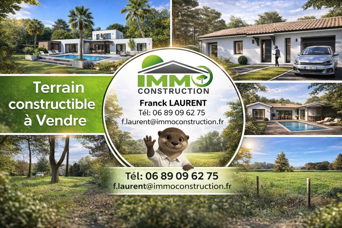 Terrain constructible d environ 400m²