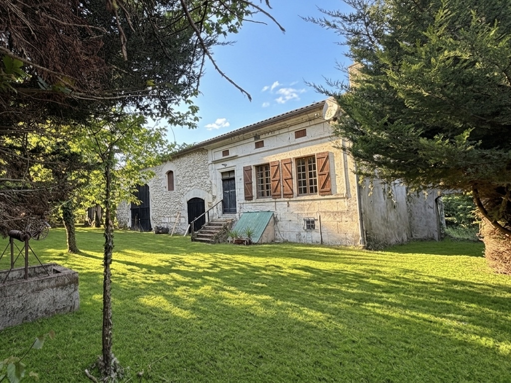 Maison Boscamnant 45 min de Bordeaux, grande et authentique longère en pierre de taille idéal ferme auberge ou chambres d'hôtes , emplacement piscine. à rénover