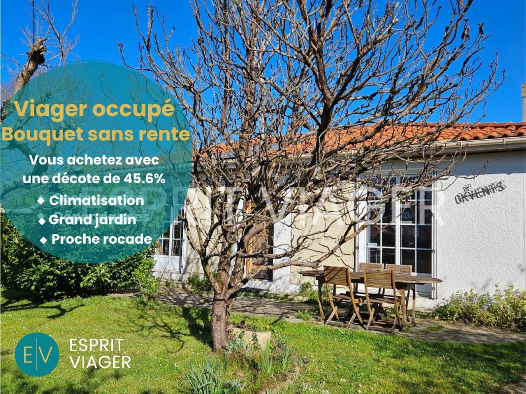 Maison 3 pièces - 83 m²- Bouquet sans rente 135 080 euros - Viager occupé - Tresses (33) 2 chambres - Homme 73 ans - Terrain 1 150m²