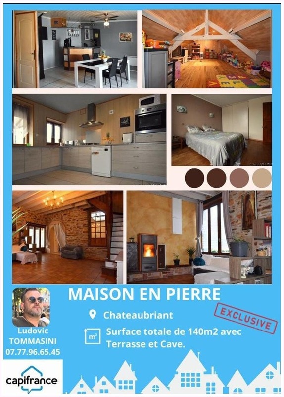 Dpt Loire Atlantique (44), à vendre ERBRAY maison P4 de 140 m² - Terrain de 0