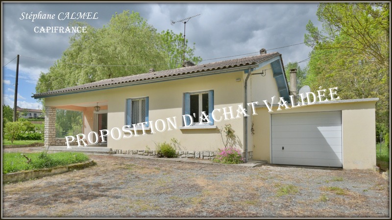 Dpt Dordogne (24), à vendre BOUNIAGUES - 10 mns de Bergerac - Maison plain-pied 74 m² - Terrain de 3 450,00 m²