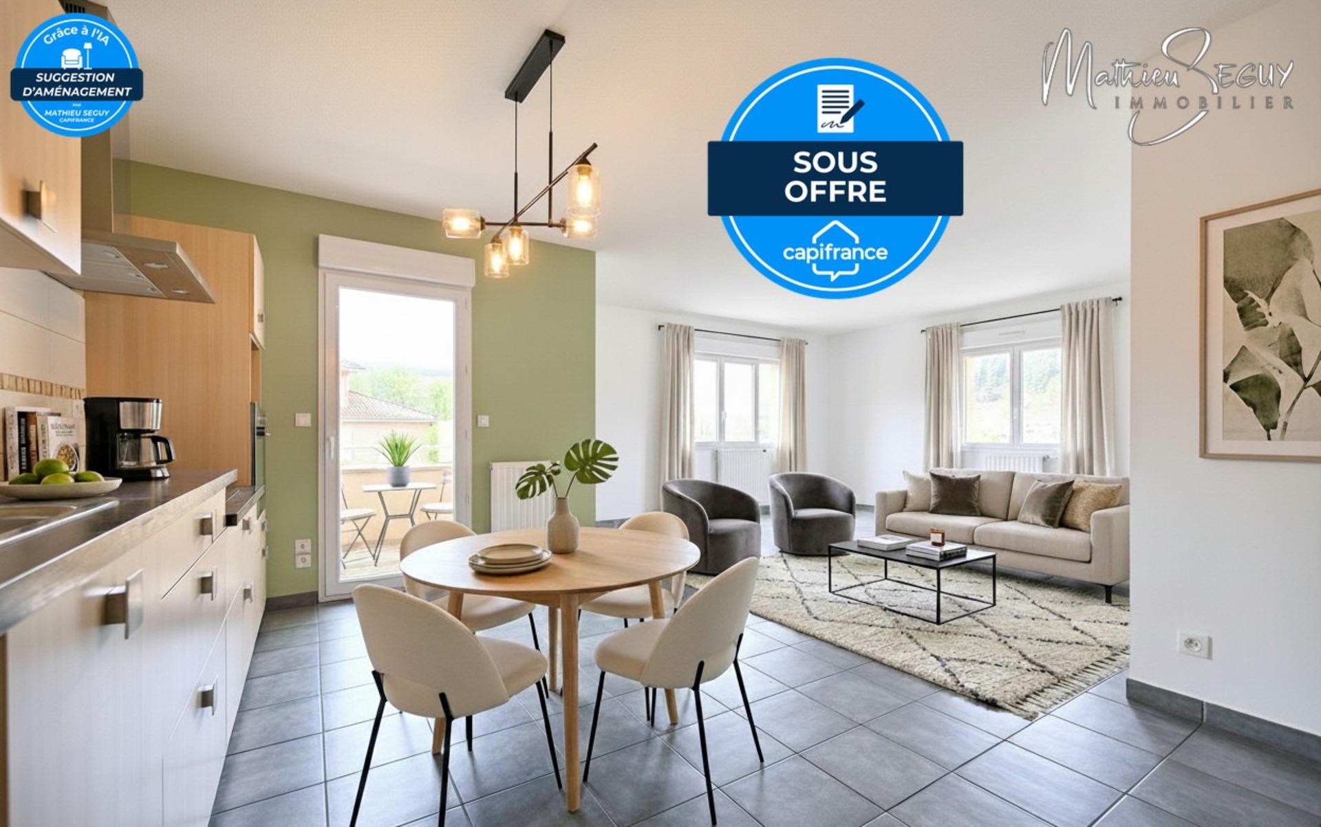 YZERON - Agréable appartement grand T3 avec balcon et vue + stationnement dans garage fermé