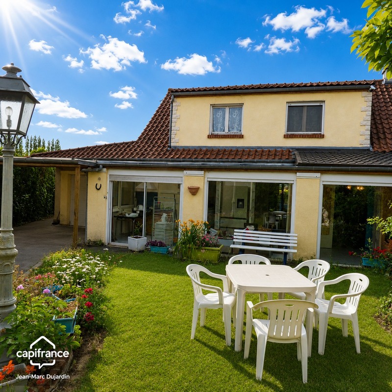 BOUVIGNIES: Maison individuelle 115 m² à la campagne, jardin clos et belle pièce de vie