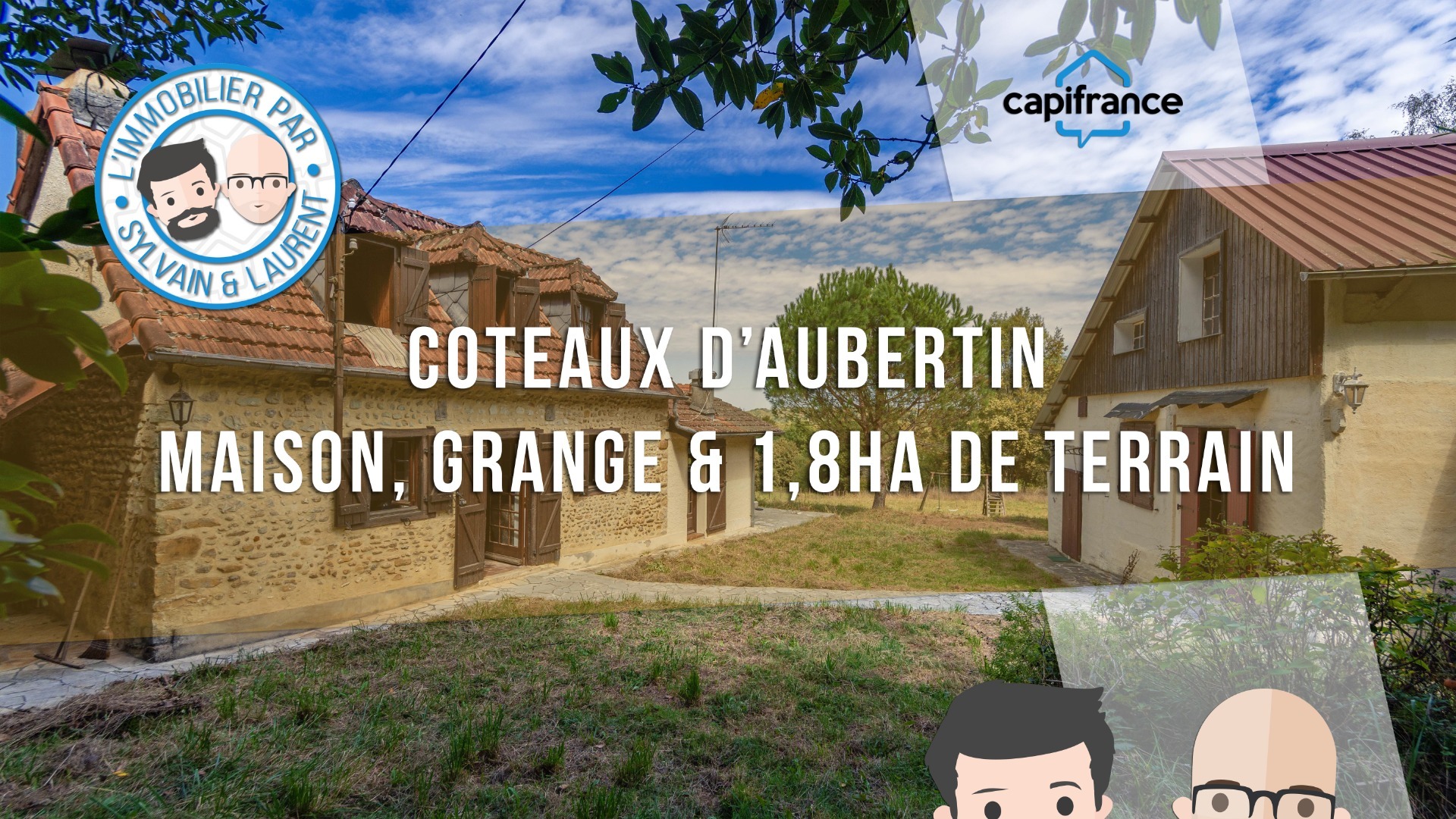 Maison à vendre 2 pièces AUBERTIN (64) ; Grange et 1,8Ha de terrain