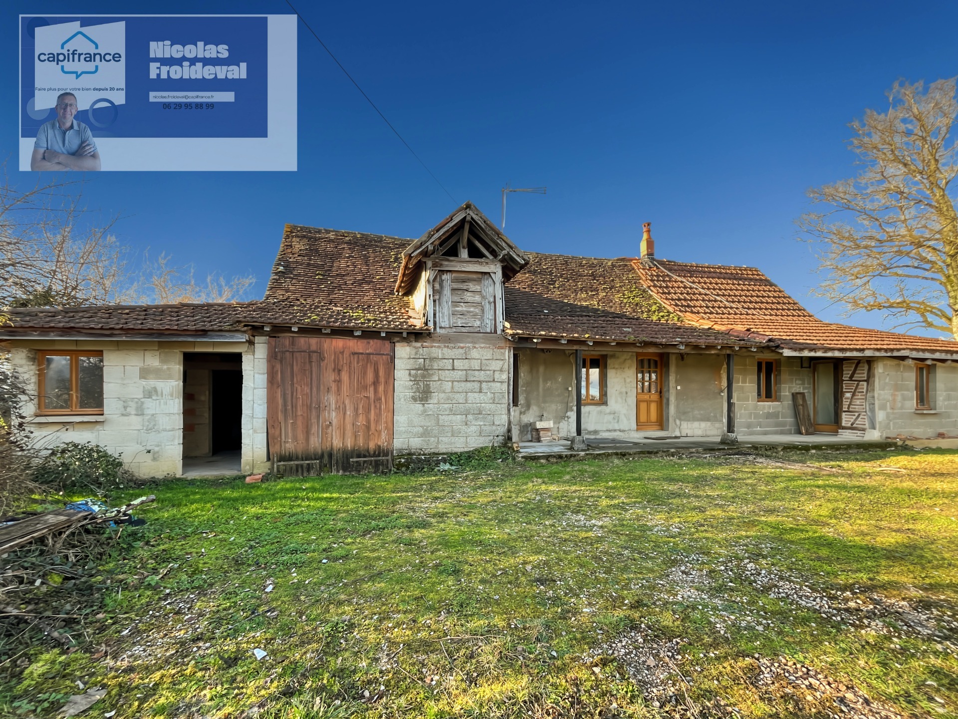 Authentique fermette bressane de 105 m² avec fort potentiel à Sainte-Croix-en-Bresse