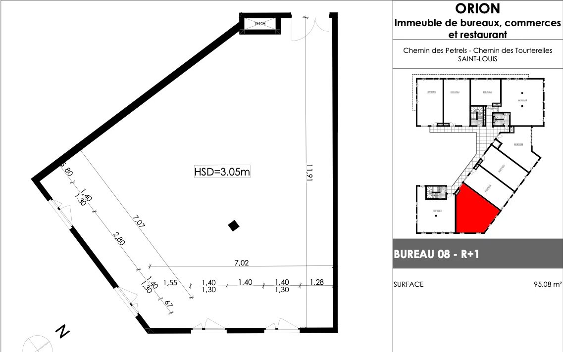 Bureau de 95,80 m2 à St Louis - Le Gol (97421) - La Réunion