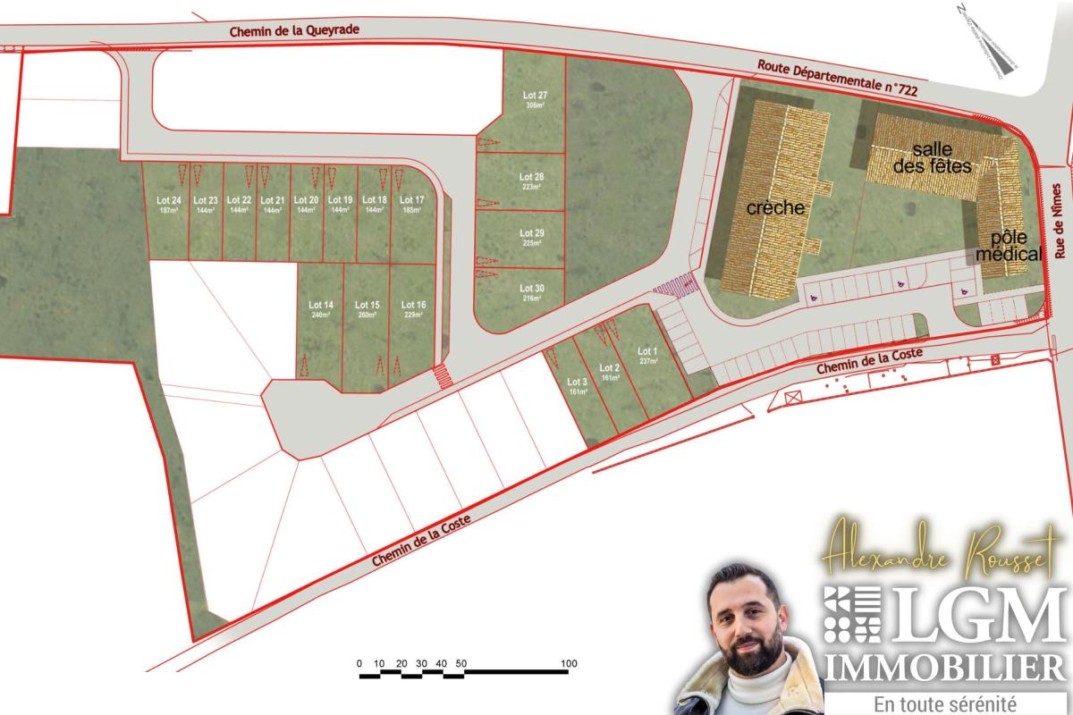 TERRAINS CONSTRUCTIBLES LIBRES DE CONSTRUCTEUR – LA QUEYRADE – MONTPEZAT (30)