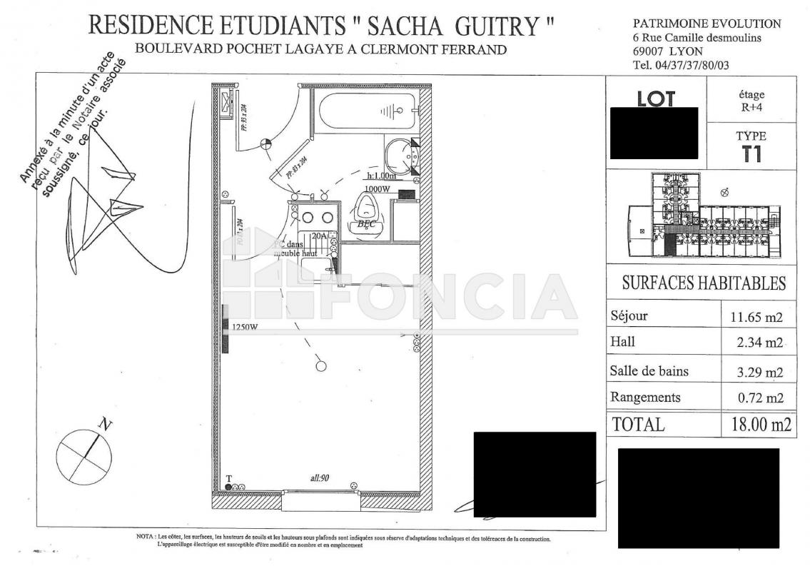 Studio (17.62 m²) à vendre - Clermont-ferrand (63000)