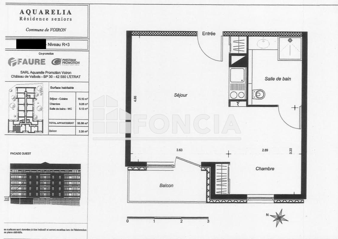 Appartement 2 pièces (34.24 m²) à vendre - Voiron (38500)