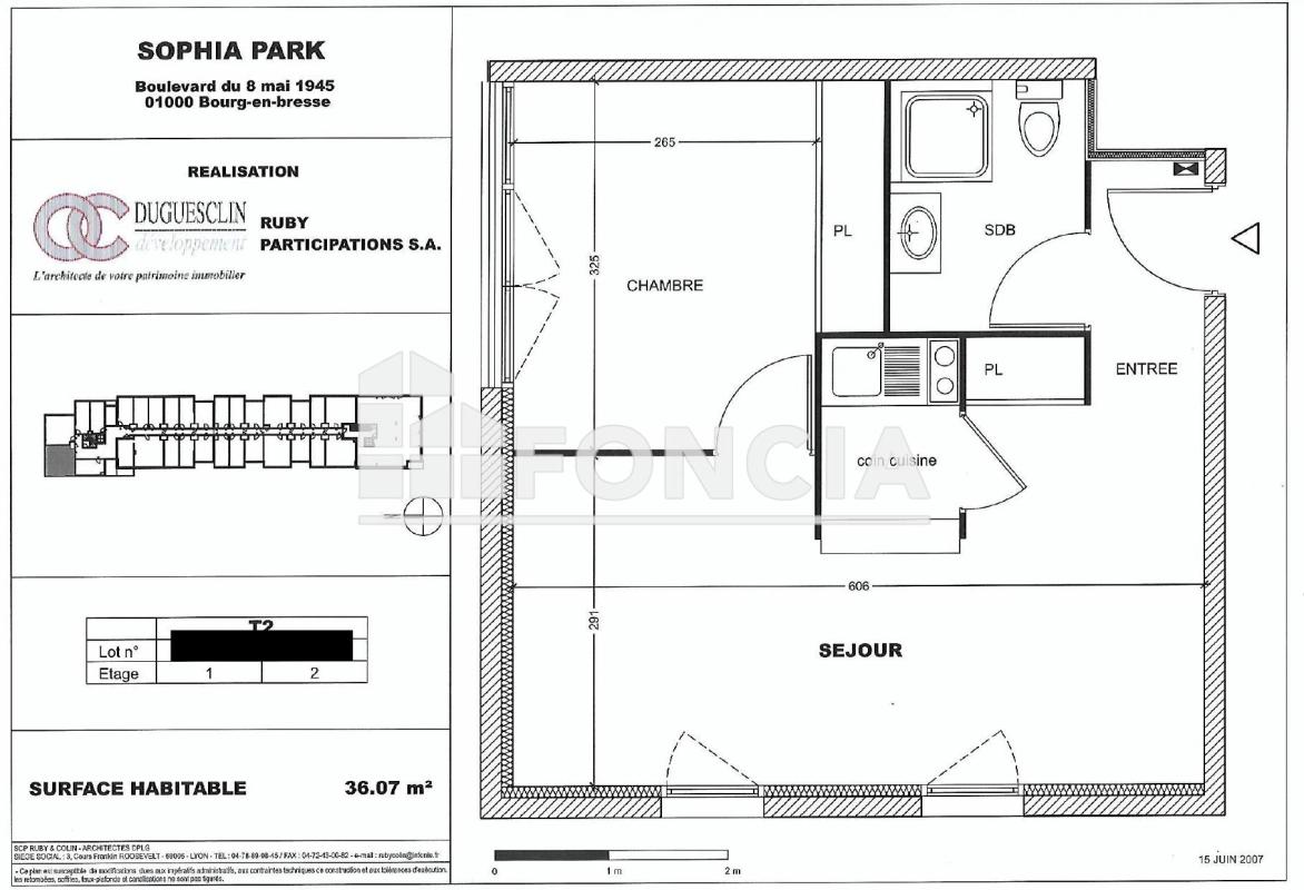 Appartement 2 pièces (36.11 m²) à vendre - Bourg-en-bresse (01000)