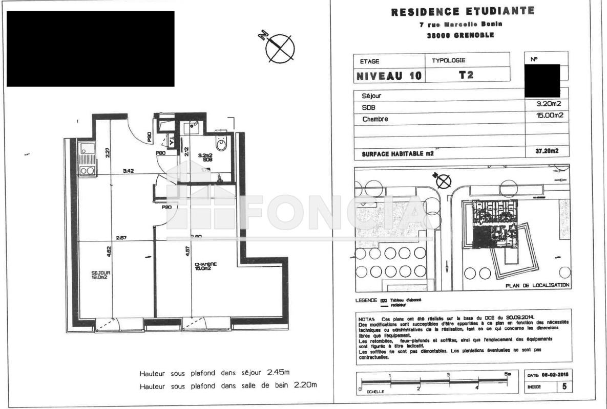 Appartement 2 pièces (37.2 m²) à vendre - Grenoble (38000)