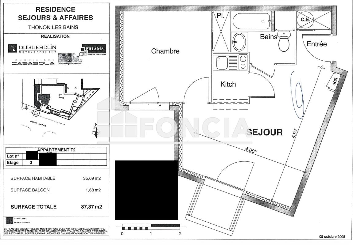 Appartement 2 pièces (35.69 m²) à vendre - Thonon-les-bains (74200)