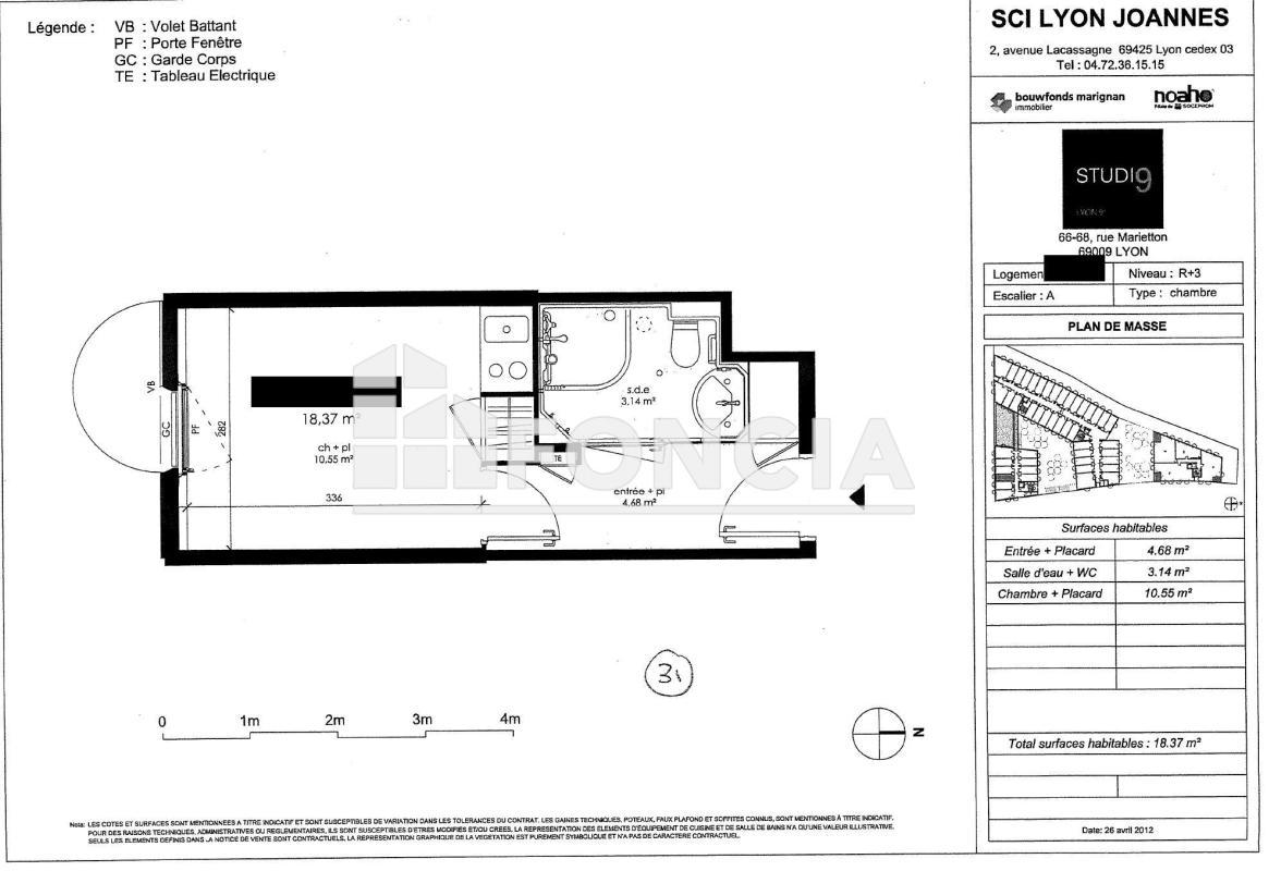 Studio (18.37 m²) à vendre - Lyon 9ᵉ (69009)
