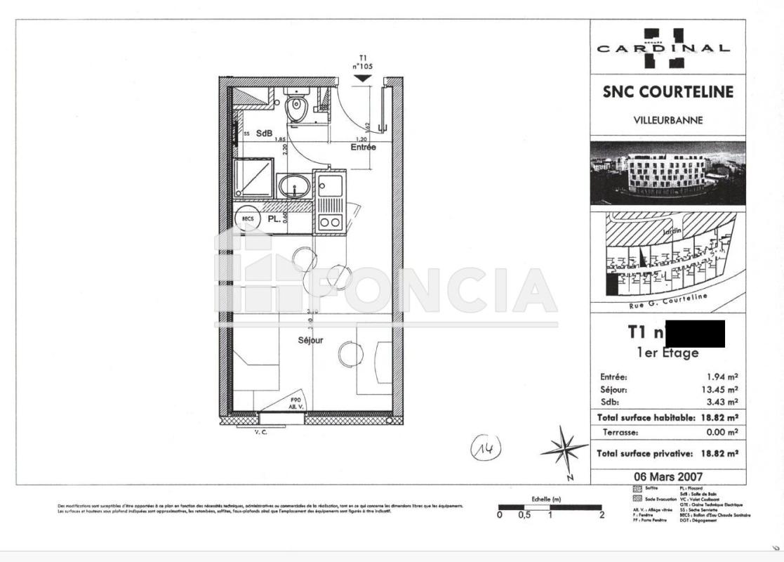 Studio (18.03 m²) à vendre - Villeurbanne (69100)