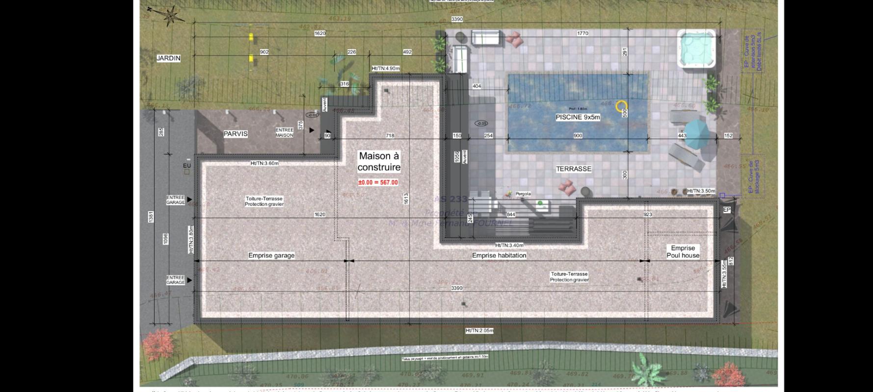 AUREC-SUR-LOIRE 43110 TERRAIN CONSTRUCTIBLE AVEC PROJET DE VILLA D'ARCHITECTE AVEC VUE PANORAMIQUE
