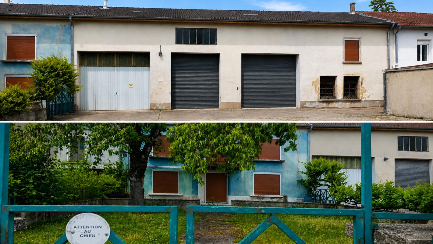 Maison F4 145 m² Grand hangar professionnel 650 m² 3 portes dont accès poids lourds ? Idéal artisan, entrepreneur ou stockage