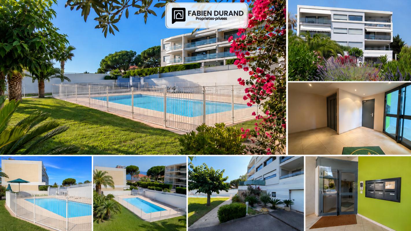 CANNES PLAGE DU MIDI 700m 3 PIÈCES 71,8 M² DEUX TERRASSES 22 M²  PISCINE  GARAGE - PARKING  APERÇU MER