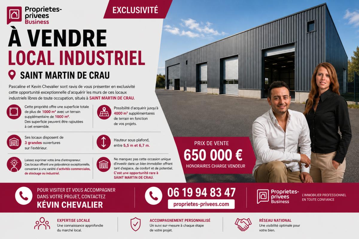 SAINT MARTIN DE CRAU - HANGAR INDUSTRIEL 1000 m²
