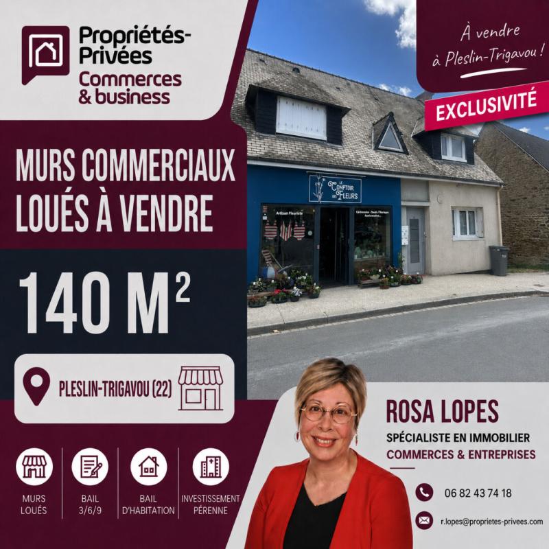 PLESLIN-TRIGAVOU - 22490 - ENSEMBLE IMMOBILIER MIXTE e 140 m2 VENDU LOUÉ