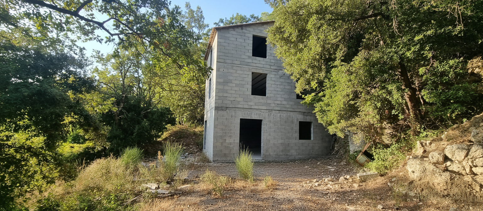 Villa a finir sur plus de 9 hectares!!