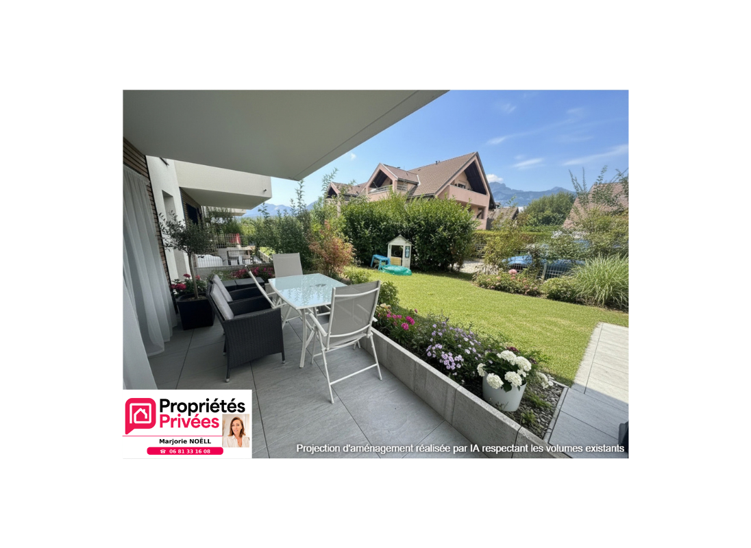 SAINT-JORIOZ BEL APPARTEMENT TRAVERSANT 3 PIÈCES EN REZ-DE-JARDIN AVEC TERRASSE ET JARDIN PRIVATIF