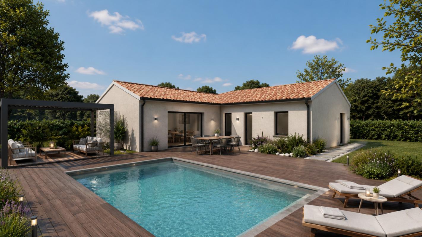 Maison contemporaine en L de 105m²