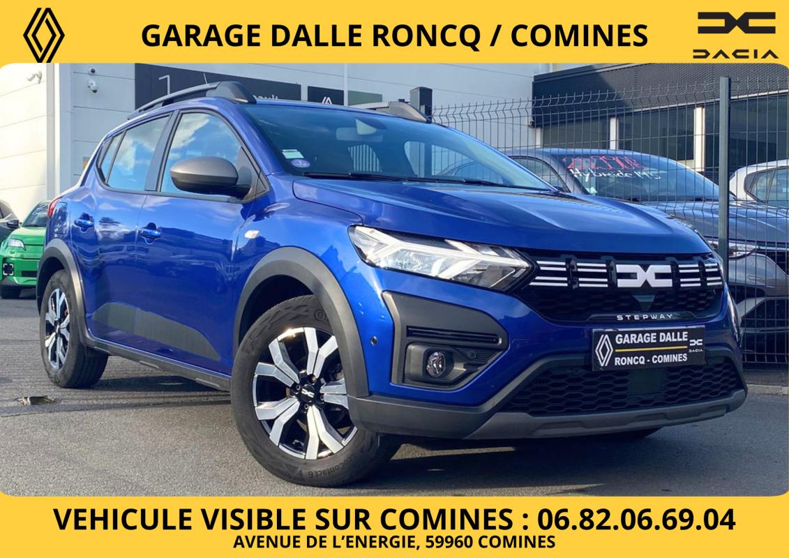Dacia Sandero STEPWAY EXPRESSION + TCE 110CV - CAMERA/CARPLAY/MAINS LIBRES/CLIM AUTO/FREIN A MAINS ELECTRIQUE/ROUE DE SECOURS