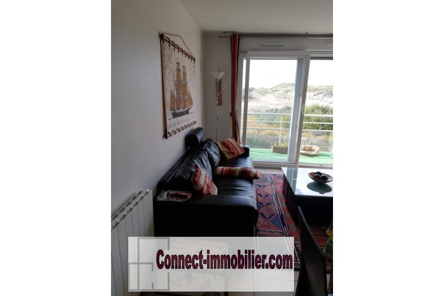 Berck plage t3 sud ouest parking cellier face dunes