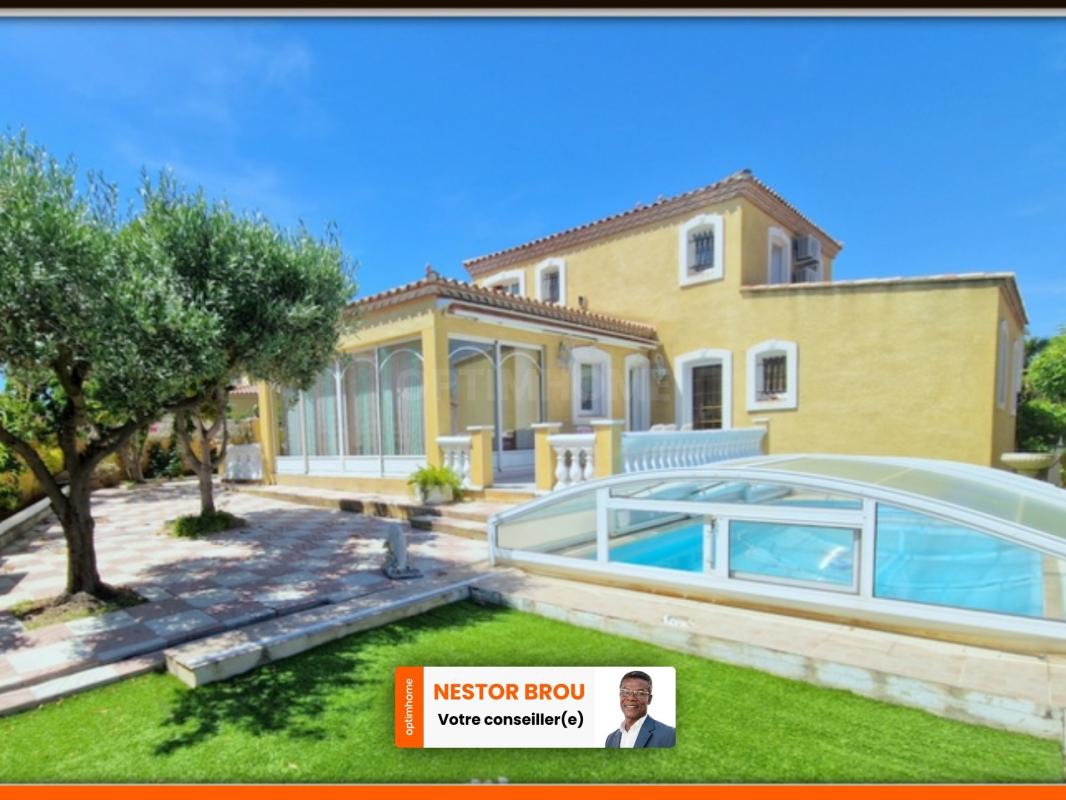 Maison avec piscine couverte, loggia, jardin paysager et potager – BALARUC LES BAINS (34)