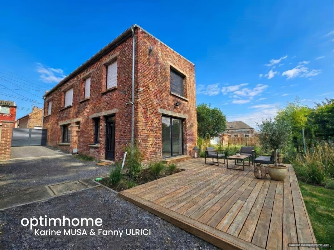 THIANT (59) - Vente maison INDIVIDUELLE rénovée avec 2 chambres ️️, cour , terrasse et terrain clos ☘️