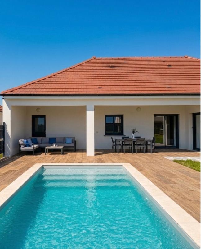 PMR -Rouvres-en-Plaine - Maison de plain-pied (2022) de 149 m2 sur parcelle de 730 m² avec piscine, quartier calme et sécurisé.PMR