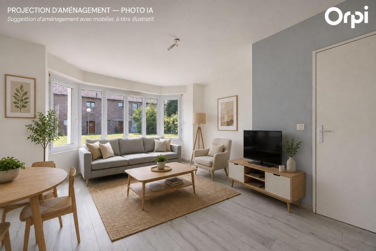 EXCLUSIVITE ORPI LENS - APPARTEMENT T3 REZ-DE-CHAUSSEE (PMR) - COURRIERES 2 Chambres | Garage + Parking + Cave | Etat Impeccable