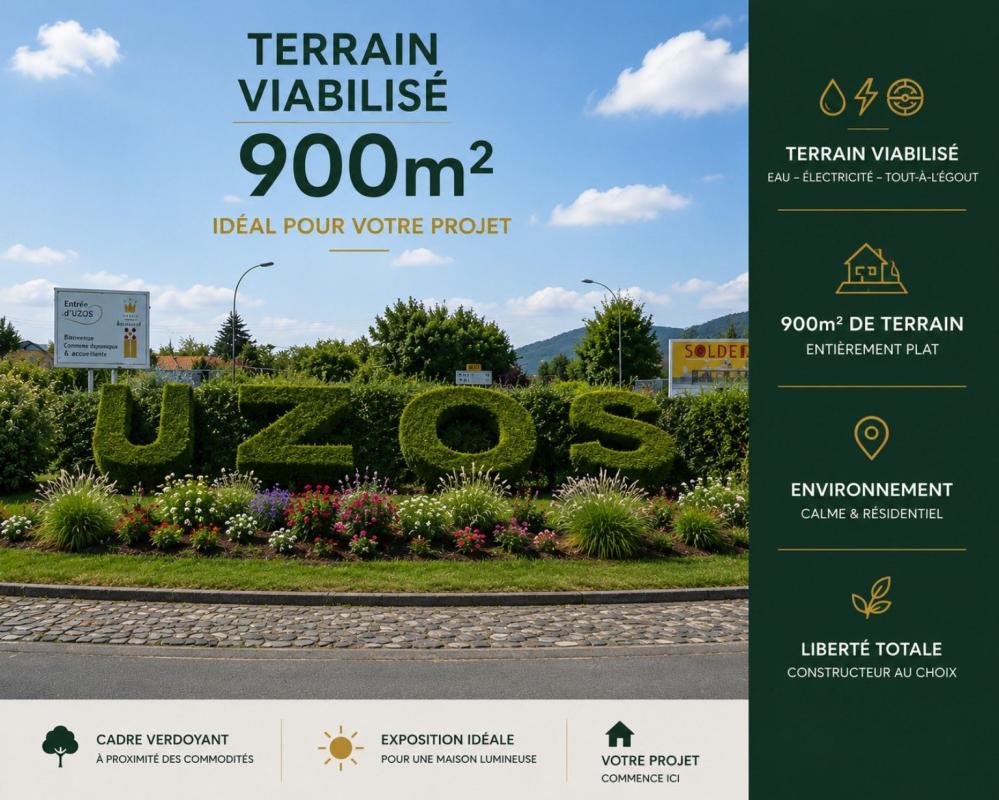 UZOS – Terrain viabilisé de 900 m²