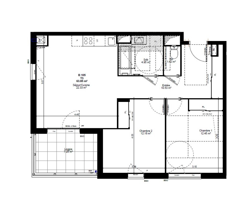 Appartement à louer, 3 pièces, 63 m², Albertville