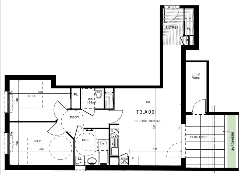 Appartement à louer, 3 pièces, 63 m², Clermont Ferrand