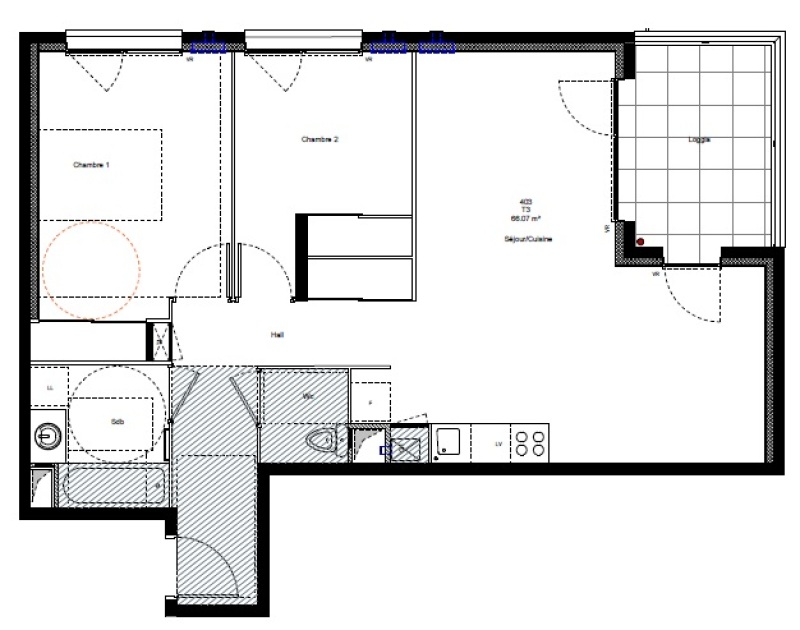 Appartement à louer, 3 pièces, 66 m², Chambery