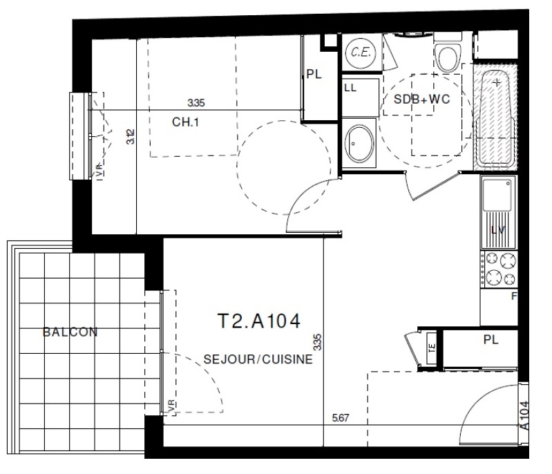 Appartement à louer, 2 pièces, 39 m², Clermont Ferrand