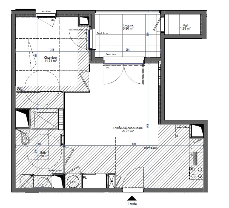 Appartement à louer, 2 pièces, 43 m², Neuville Sur Saone