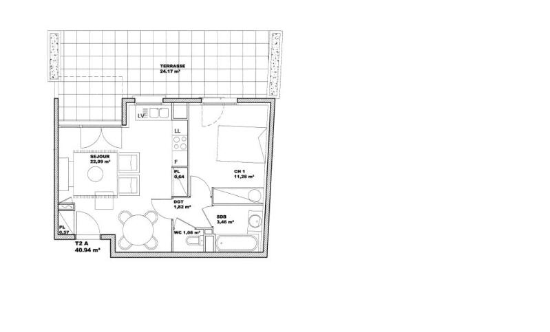 Appartement à louer, 2 pièces, 40 m², Neuville Sur Saone