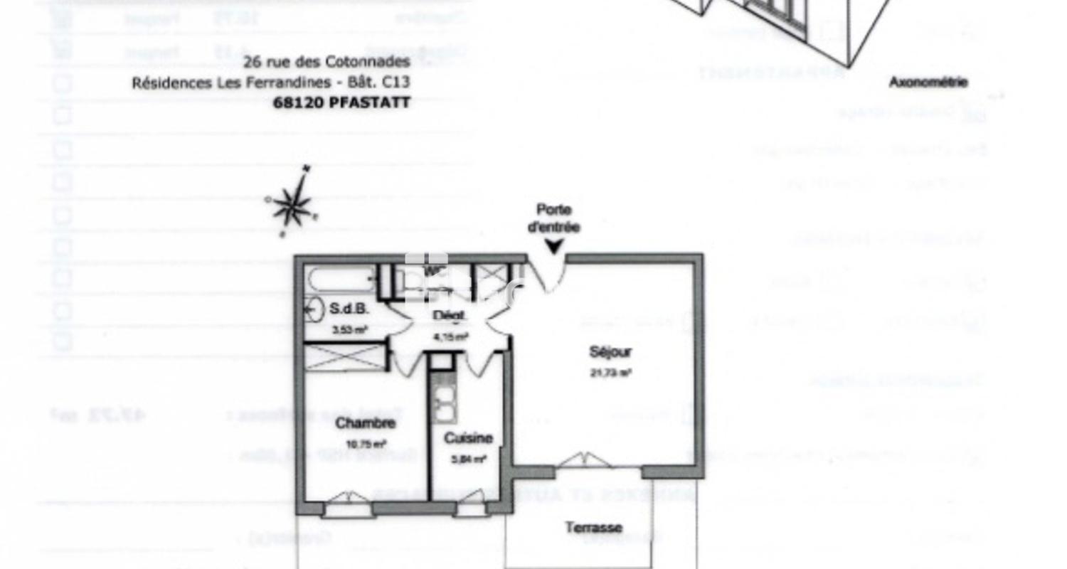 Appartement 2 pièces avec balcon et parking sécurisé à Pfastatt - Idéal investissement ou premier achat