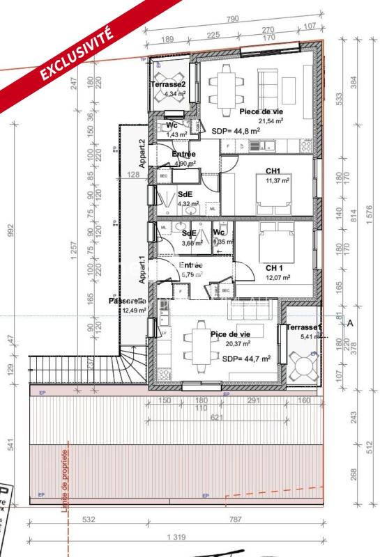 Appartement T2 de 44m² avec balcon - Photo 3